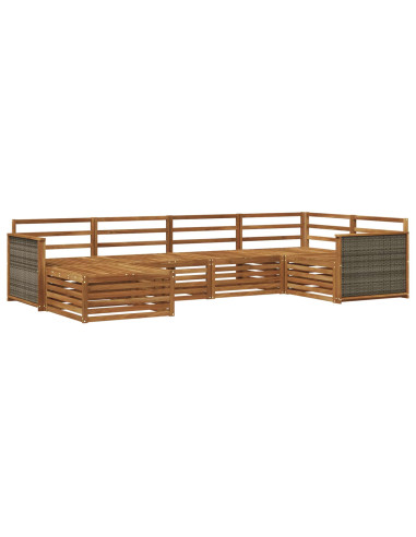 Set di divani da esterno 6 pcs Naturale
