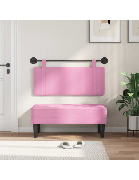Testata appesa Montaggio a parete Rosa 110 x 55 x 5 cm Tessuto