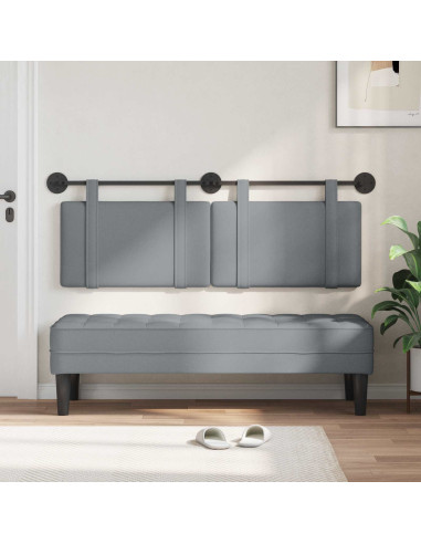 Testata appesa Grigio chiaro 130 x 55 x 5 cm Tessuto