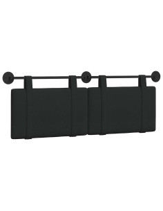 Testata appesa Montaggio a parete Nero 130 x 55 x 5 cm Tessuto 2