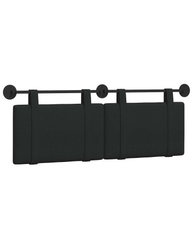 Testata appesa Montaggio a parete Nero 130 x 55 x 5 cm Tessuto