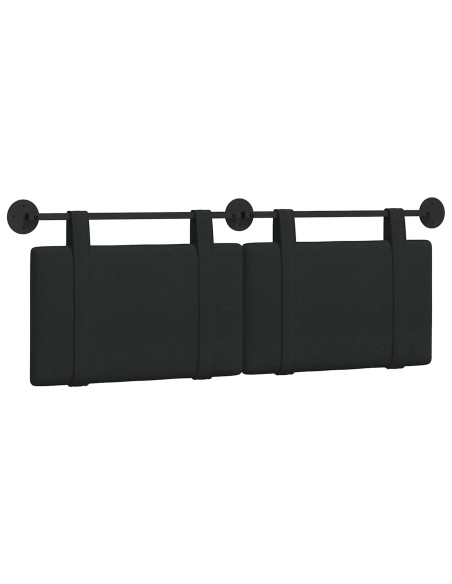 Testata appesa Montaggio a parete Nero 130 x 55 x 5 cm Tessuto