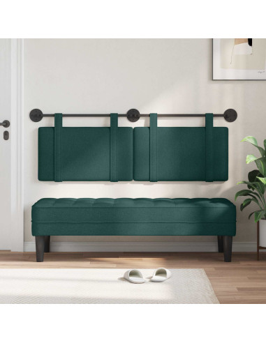 Testata appesa Tinta unita Verde Scuro 130 x 55 x 5 cm Tessuto