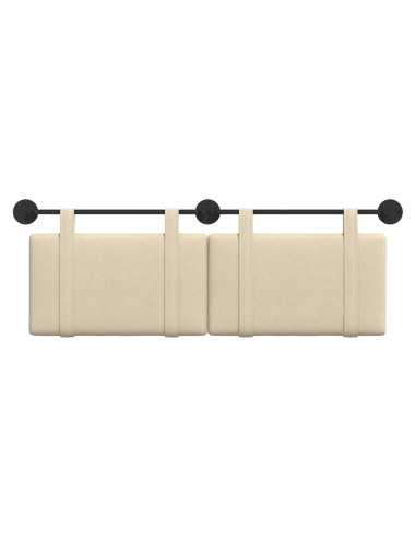 Testata appesa Montaggio a parete Crema 130 x 55 x 5 cm Tessuto