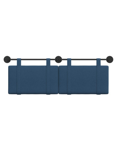 Testata appesa Montaggio a parete Blu 130 x 55 x 5 cm Tessuto
