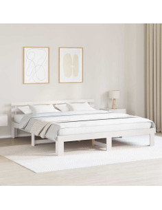 Struttura del letto Bianco 200 x 200 cm Pino massello