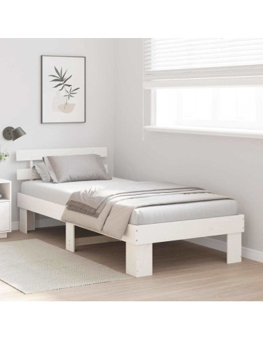 Struttura del letto Bianco 90 x 190 cm Pino massello