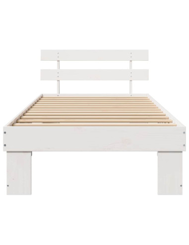 Struttura del letto Bianco 75 x 190 cm Pino massello
