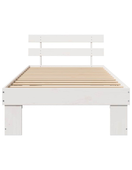 Struttura del letto Bianco 75 x 190 cm Pino massello