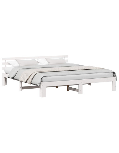 Struttura del letto Bianco 200 x 200 cm Pino massello