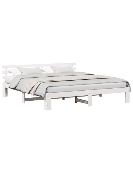 Struttura del letto Bianco 200 x 200 cm Pino massello