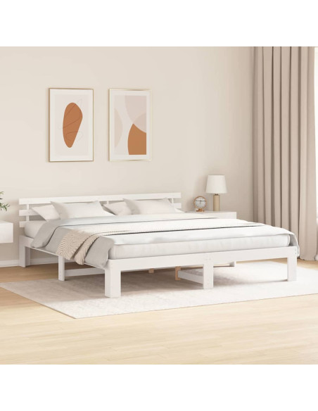 Struttura del letto Bianco 200 x 200 cm Pino massello