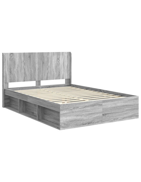 Struttura del letto con stoccaggio e testata Grigio Sonoma