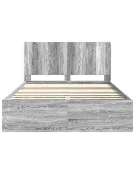 Struttura del letto con stoccaggio e testata Grigio Sonoma