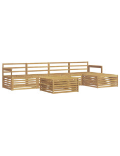 Set di divani da esterno 7 pcs Bianco Legno di Acacia Massello 2