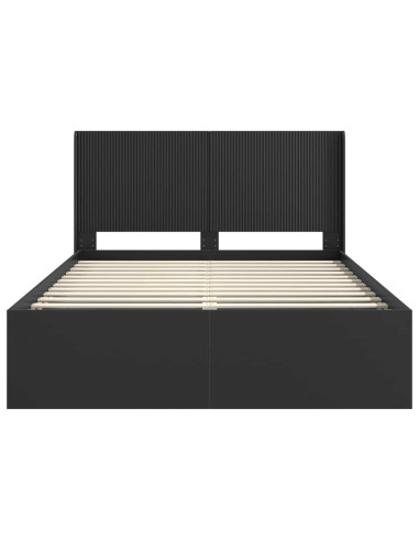 Struttura del letto con stoccaggio e testata Nero 135 x 190 cm