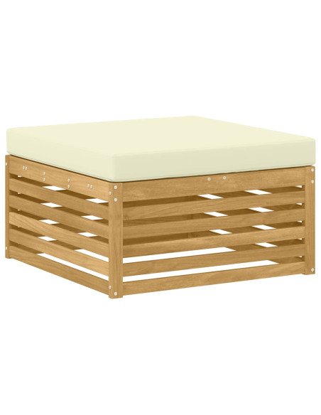 Set di divani da esterno 7 pcs Bianco e Crema Poliestere
