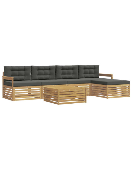 Set di divani da esterno 7 pcs Bianco e Antracite Poliestere