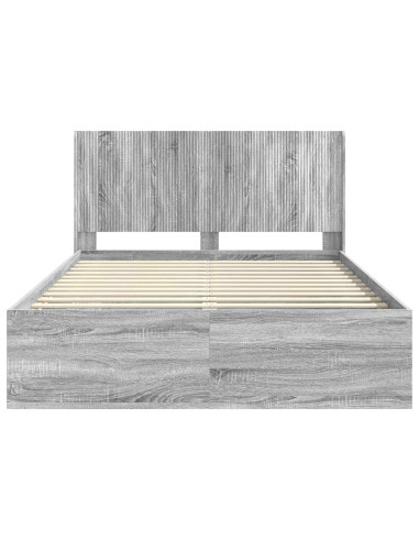Struttura del letto con stoccaggio e testata Grigio Sonoma