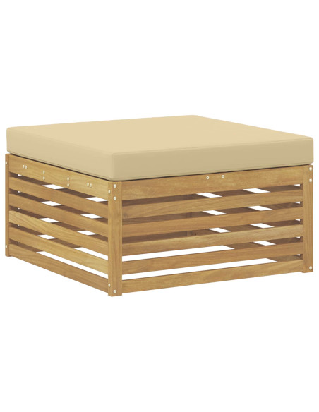 Set di divani da esterno 7 pcs Bianco e Beige Poliestere