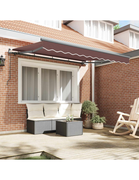 Tenda Retrattile Marrone 250 x 200 cm Tessuto