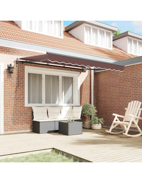 Tenda Retrattile Marrone 250 x 200 cm Tessuto