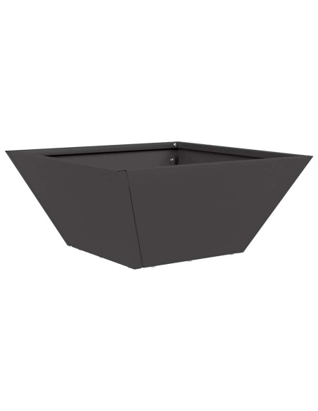 Vaso da giardino Nero 35 x 35 x 15 cm Acciaio laminato a freddo