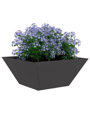 Vaso da giardino Nero 35 x 35 x 15 cm Acciaio laminato a freddo