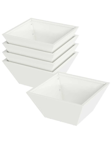 Vaso da giardino 5 pcs Bianco 35 x 35 x 15 cm