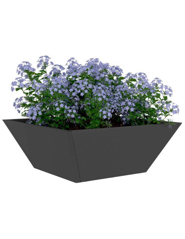 Vaso da giardino Nero 40 x 40 x 15 cm Acciaio laminato a freddo