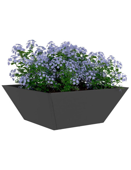 Vaso da giardino Nero 40 x 40 x 15 cm Acciaio laminato a freddo
