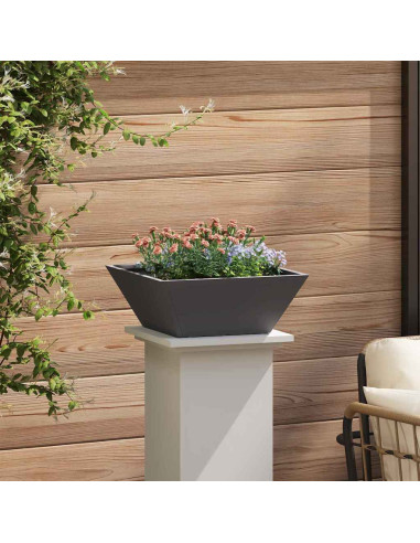 Vaso da giardino Nero 40 x 40 x 15 cm Acciaio laminato a freddo