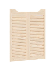 Porte Swing 2 pcs Naturale Legno Massello di Pino 2