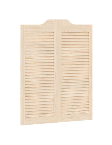 Porte Swing 2 pcs Naturale Legno Massello di Pino