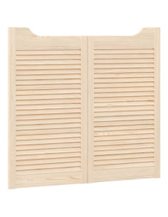 Porte Swing 2 pcs Naturale Legno Massello di Pino 2