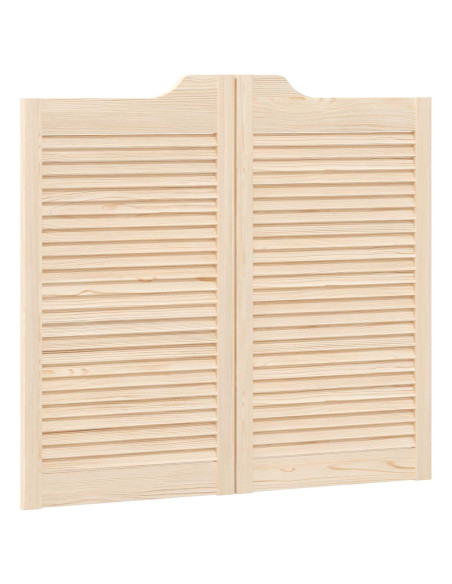 Porte Swing 2 pcs Naturale Legno Massello di Pino