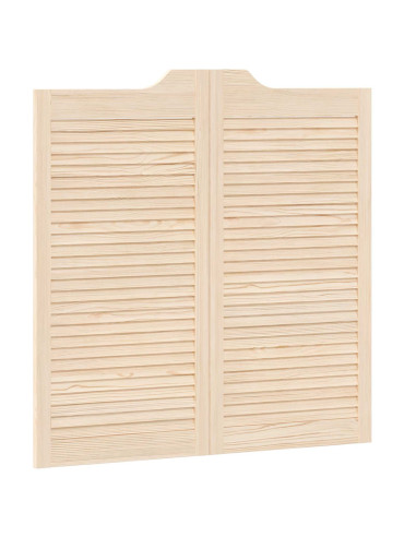 Porte Swing 2 pcs Naturale Legno Massello di Pino