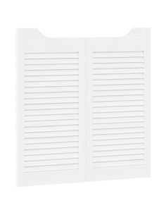 Porte Swing 2 pcs Bianco Legno Massello di Pino 2