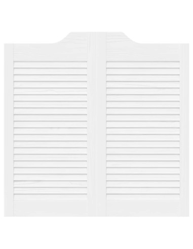 Porte Swing 2 pcs Bianco Legno Massello di Pino