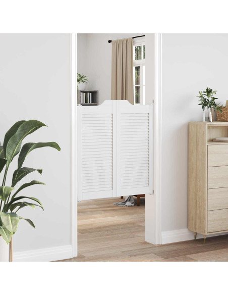 Porte Swing 2 pcs Bianco Legno Massello di Pino