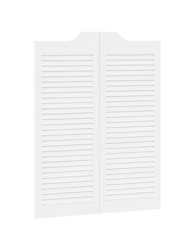 Porte Swing Bianco 100 x 40 cm Legno Massello di Pino
