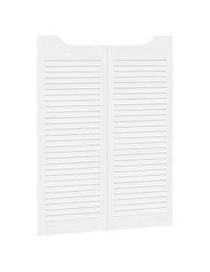 Porte Swing 2 pcs Bianco Legno Massello di Pino 2