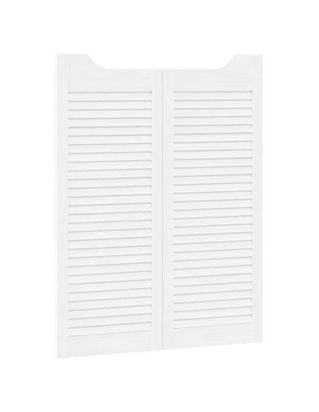 Porte Swing 2 pcs Bianco Legno Massello di Pino