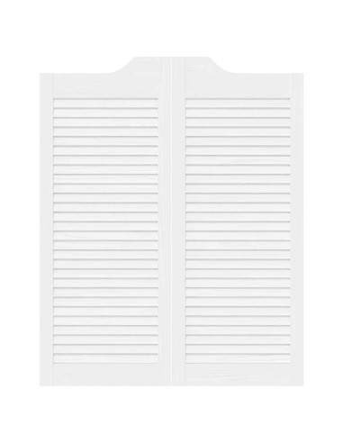 Porte Swing 2 pcs Bianco Legno Massello di Pino