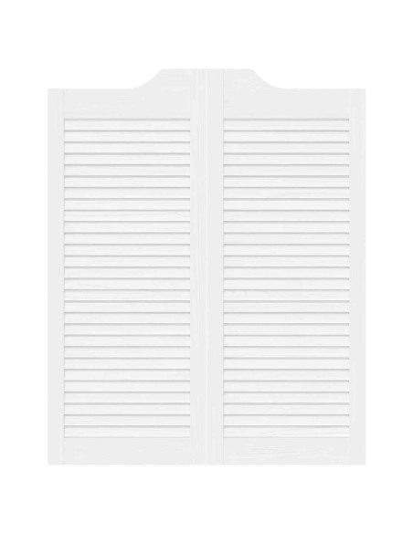 Porte Swing 2 pcs Bianco Legno Massello di Pino