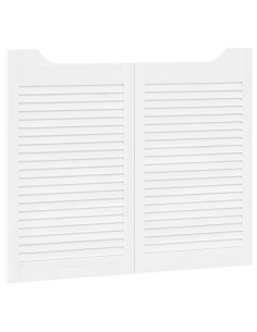 Porte Swing 2 pcs Bianco Legno Massello di Pino 2