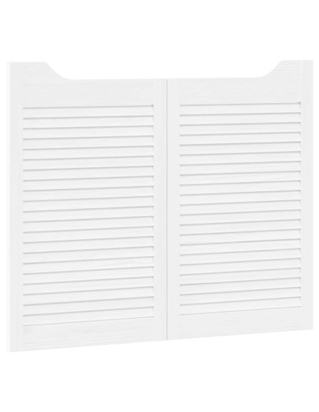 Porte Swing 2 pcs Bianco Legno Massello di Pino