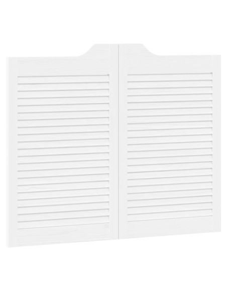 Porte Swing 2 pcs Bianco Legno Massello di Pino