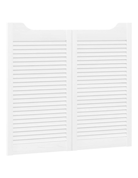 Porte Swing 2 pcs Bianco Legno Massello di Pino