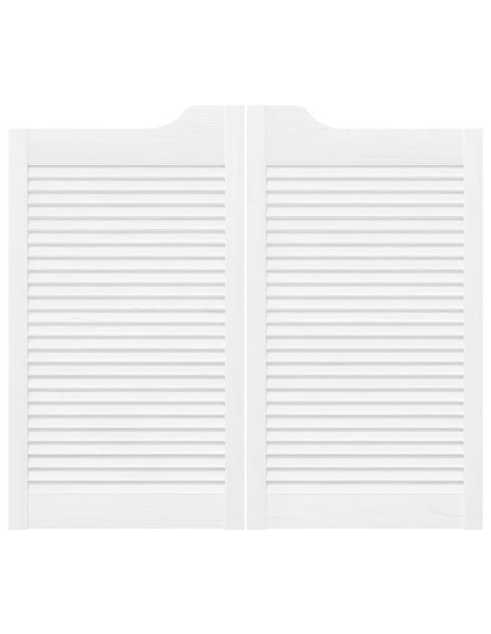 Porte Swing 2 pcs Bianco Legno Massello di Pino